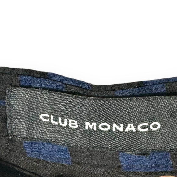 Club Monaco Yowshee Micro Pleated Midi Skirt, Blue/Black Print, Size 4 - Picture 7 of 13